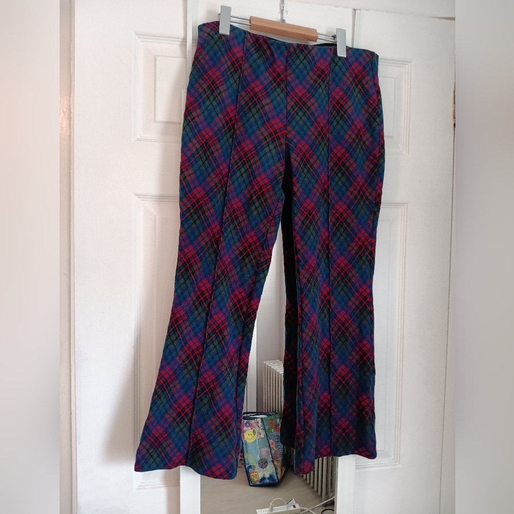 Maeve By Anthropologie Margot Size Medium Plaid Flared Pants